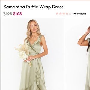 Show Me Your Mumu: Samantha Ruffle Dress NWT Color: Moss Green Luxe Satin